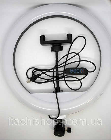 Кольцевая светодиодная Led лампа YQ 30 cm держателем для телефона и креплением под штатив | Зображення 3