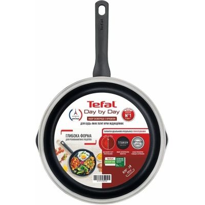 Сковорода Tefal Day by Day 20 см, з кришкою, алюміній, бакеліт, скло, чорний (B5580223UA) | Зображення 4