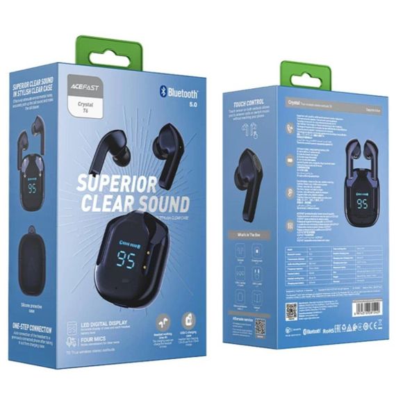 Навушники бездротові Bluetooth ACEFAST T6 True wireless stereo headset Sapphire Blue | Зображення 4