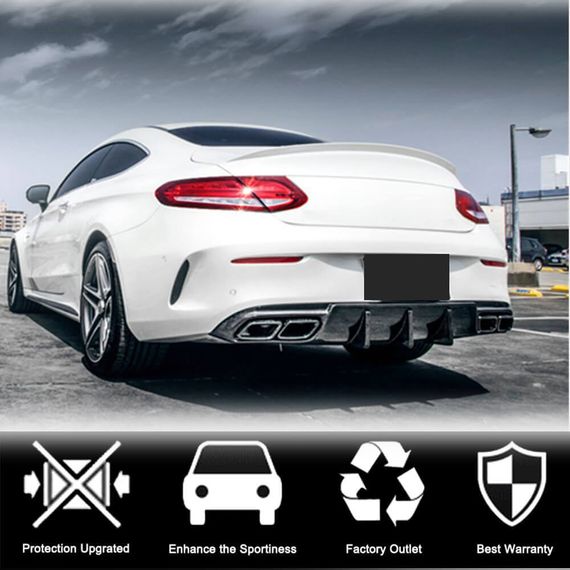 Диффузор заднего бампера V1 для Купе/Кабриолет C63 AMG 2015-2019 Карбон для Mercedes C-сlass W205 | Зображення 2