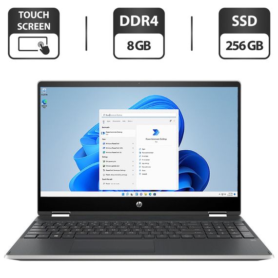 Ноутбук-трансформер HP Pavilion x360 / 15.6" (1920x1080) IPS Touch / Intel Core i5-8265U (4 (8) ядра по 1.6 - 3.9 GHz) / 8 GB DDR4 / 256 GB SSD M.2 + 1000 GB HDD / Intel UHD Graphics / WebCam б/в