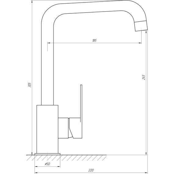 Змішувач для кухні TOPAZ BARTS TB 07423-H36-BL | Зображення 1
