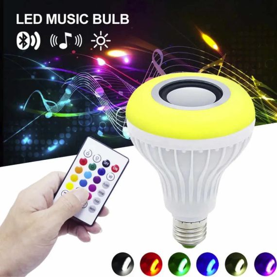 УЦЕНКА! Музыкальная LED лампа c пультом LED Music Bulb Light (Плохая упаковка, не работает Bluetooth 2317)