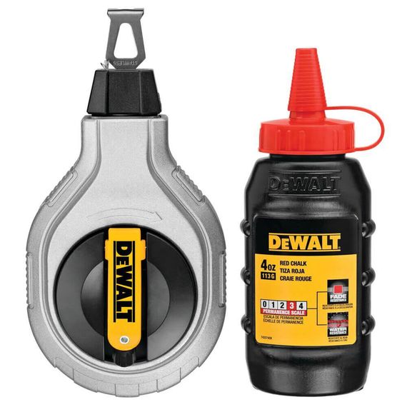 Шнур розмічальний довжиною 30 м у комплекті з крейдовим порошком DeWALT DWHT47408-0