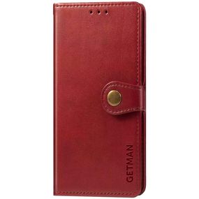 Шкіряний чохол-книжка GETMAN Gallant (PU) для TECNO Spark 10 Штучна шкіра, Слот для візитки, Червоний