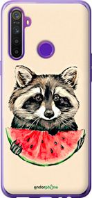 Чохол на Realme 5 Єнотик з кавуном "4605t-1862-2448"