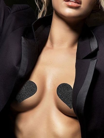 Прикраса для грудей Flash - Heart Black Bijoux Indiscrets