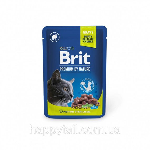 Корм влажный Brit Premium Lamb for Sterilised д/стерилизованных котов ягненка 100 г