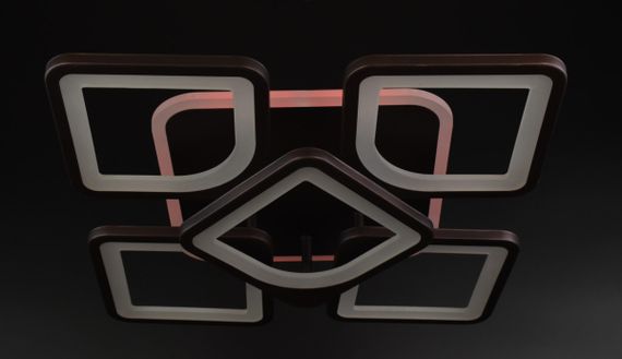 Люстра світлодіодна стельова LED світильник для квартири на стелю лед з пультом 25859 Коричневий 11х40х40 см. | Зображення 7