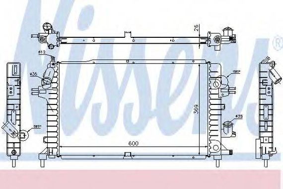Радіатор охолодження OPEL ASTRA H (04-) 1.3-1.9CDTi (вир-во Nissens) NISSENS 63029A на OPEL ASTRA H Van (L70)