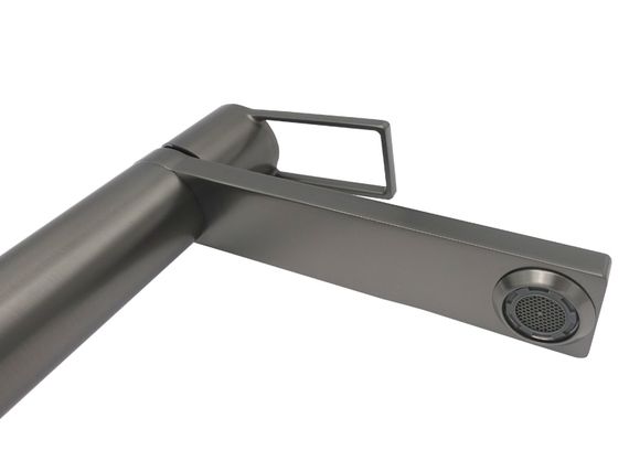 Змішувач для раковини подовжений корп, латунь ,графітовий AIM,DG06511-1 gun grey | Зображення 5