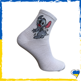 Шкарпетки жіночі / підліткові принт Стіч Stitch. Шкарпетки з приколами. Носки принт 36-40