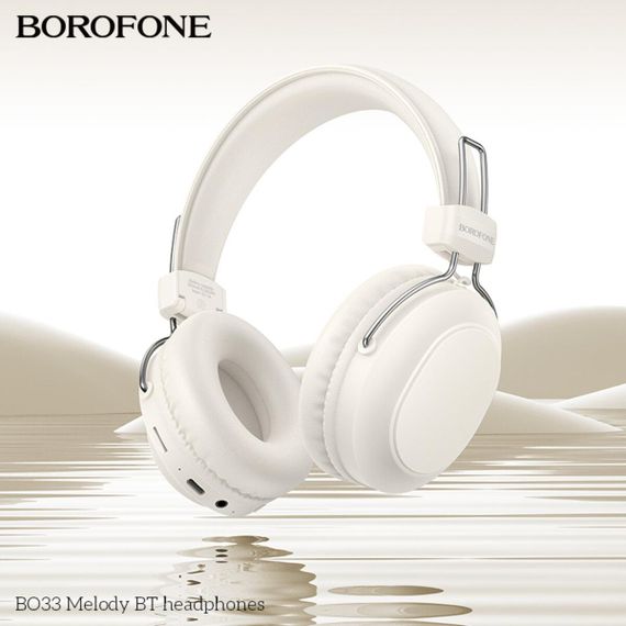 Бездротові навушники BOROFONE BO33 Melody BT headphones Milky White | Зображення 4