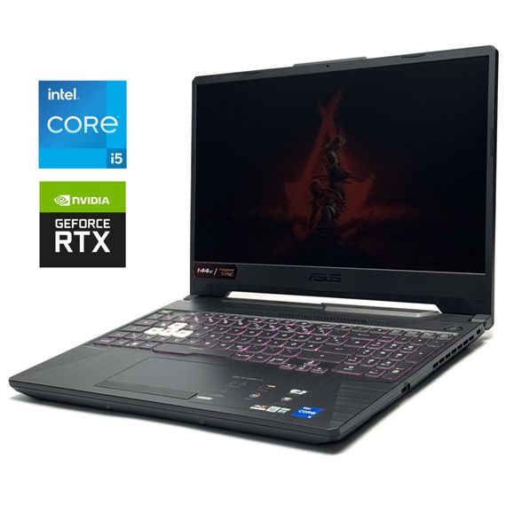Игровой ноутбук Asus TUF Gaming F15 FX506HM / 15.6" (1920x1080) IPS / Intel Core i5-11400H (6 (12) ядер по 2.7 - 4.5 GHz) / 16 GB DDR4 / 512 GB SSD / nVidia GeForce RTX 3060, 6 GB GDDR6, 192-bit / WebCam / Win 11 б/у