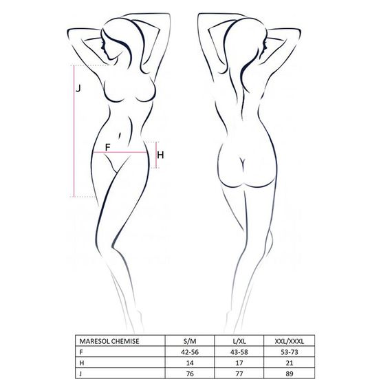 Прозора сорочка з відкритою спиною MARESOL CHEMISE black - Passion, трусики, L/XL | Зображення 4