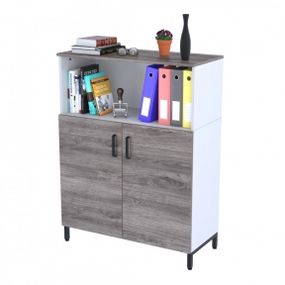 Тумба офисная Loft Design LTO-900-1200 белая дуб палена
