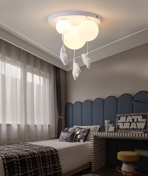 Люстра стельова на 3 лампочки 27319 Білий 55х50х50 см. | Зображення 8