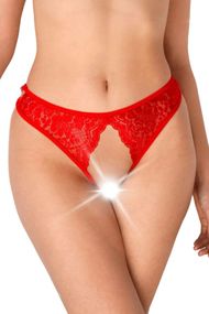 Мереживні трусики з розрізом Art of Sex Mia, Червоний, День закоханих, L, XL, 2XL, L/XL/XXL, Великі розміри