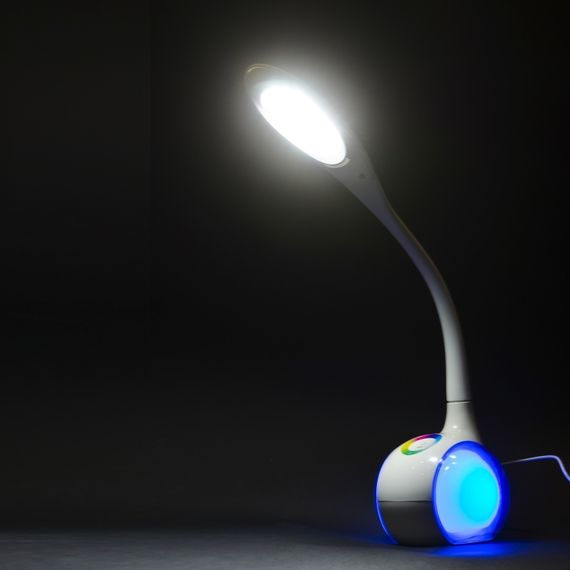 Настольная цветная лампа LED лампа с USB SL-72 7W WH | Зображення 6