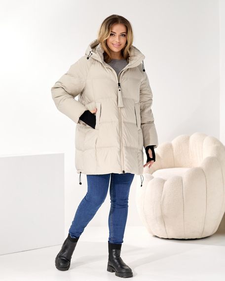 Світла тепла куртка преміум якості батал | Зображення 4