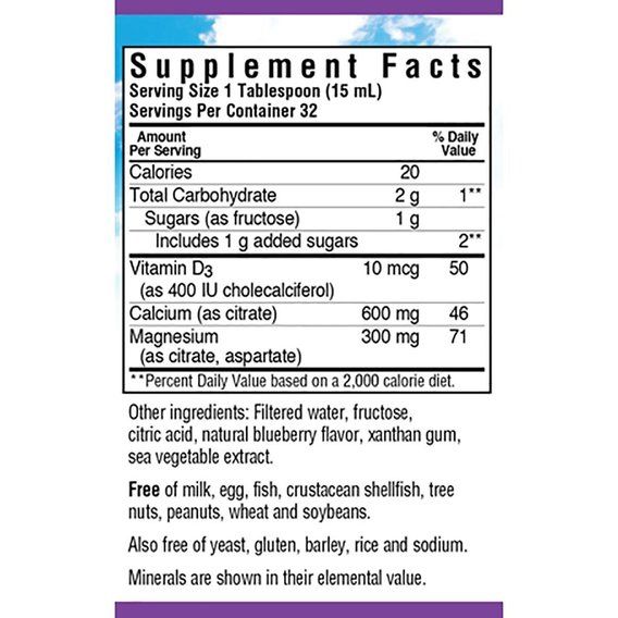 Микроэлемент Кальций Bluebonnet Nutrition Calcium Magnesium Citrate + Vitamin D3, 16 oz 472 ml Natural Strawberry Flavor BLB0692 | Зображення 2