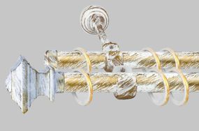 Карниз для штор дворядний металевий 25 мм, Борджеза Біле Золото 200 см