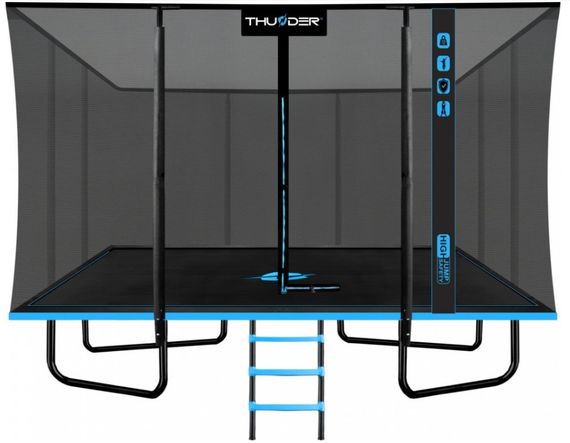 Батут із внутрішньою сіткою THUNDER Outside Phenom 8x12FT Black\Blue