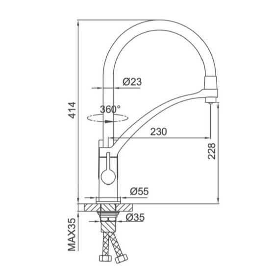 Змішувач для кухні Frap з виходом для питної води F4369 | Зображення 4