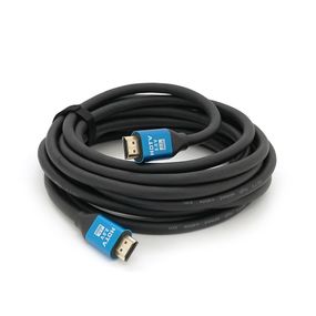Кабель Merlion HDMI-HDMI 4Kx2K Ultra HD, 5.0m, v2,0, круглий Black, коннектор Blue, Blister-box, Q50