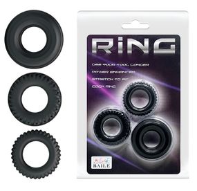 Набір з 3 ерекційних кілець LyBaile Ring BI-210179 Sex Aura