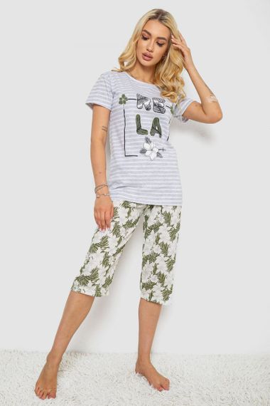 Пижама женская с принтом, цвет серый, 243R3757 | Зображення 2