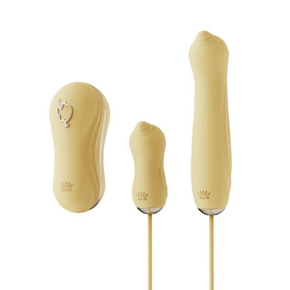 Набор 3в1 Zalo – UNICORN Set Yellow, виброяйцо, пульсатор, вакуумный стимулятор Sex Aura