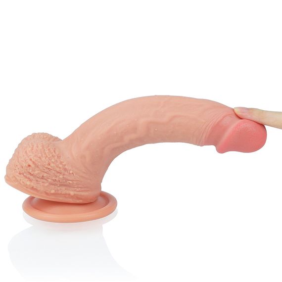 Фалоімітатор - Dual-Layered Silicone Cock 8.5" Flesh Sex Aura | Зображення 8