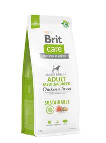 Корм Brit Care Dog Sustainable Adult Medium Breed Chicken and Insect сухой с курицей и белком насекомых для взрослых собак средних пород 12 кг