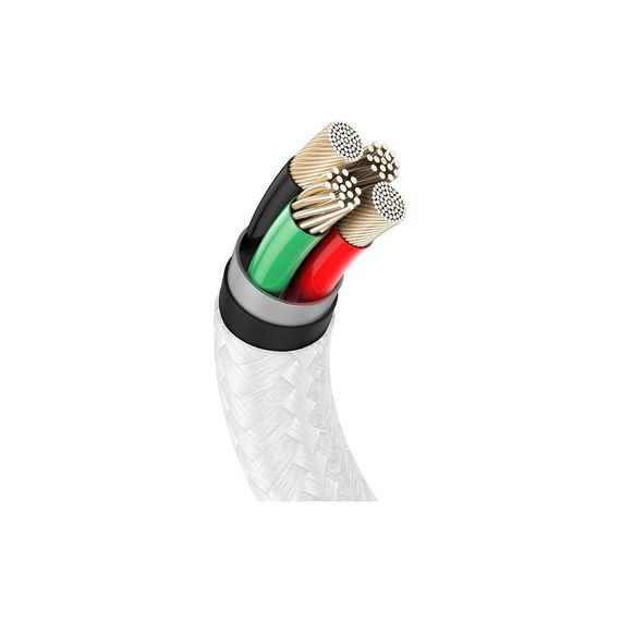 Дата кабель USB 2.0 AM to Lightning 1.0m Cafule Series Metal 2.4A White Baseus (CALJK-A02) | Зображення 6