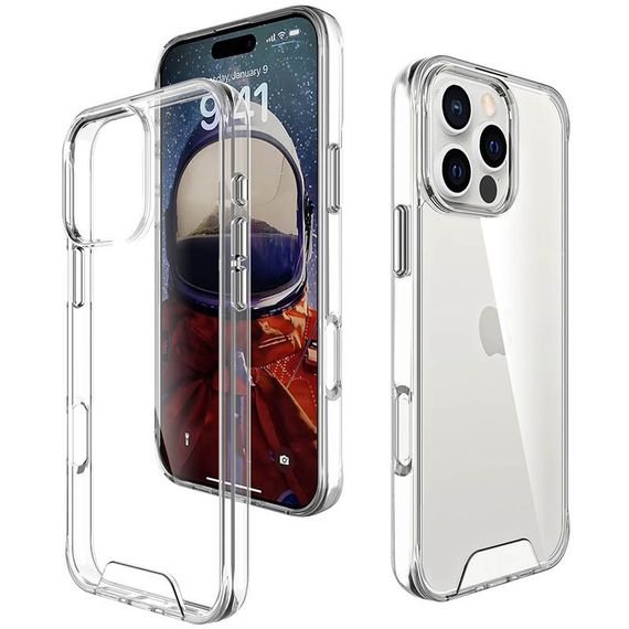 Чехол TPU Space Case transparent для Apple iPhone 16 Pro (6.3") Прозрачный | Зображення 1