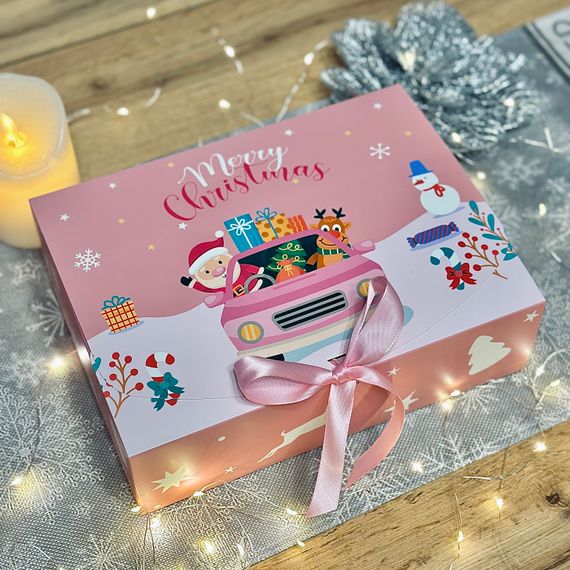 Подарунковий набір пастили XL «Різдвяна колекція смаків» — три види пастили, 1,3 кг (рожева коробки)