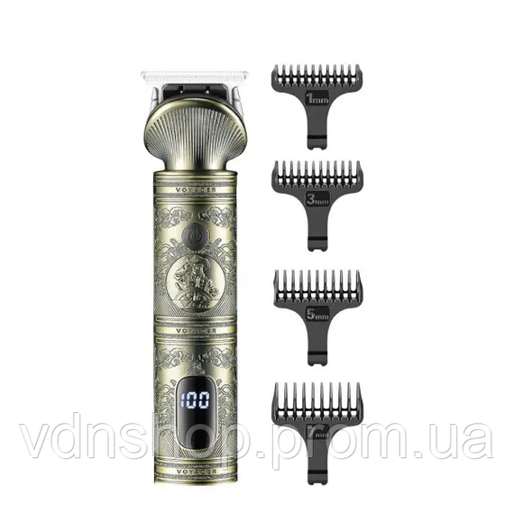 Професійний тример акумуляторний V-962 з 4 насадками для стрижки вусів та бороди USB 5 В V962SL