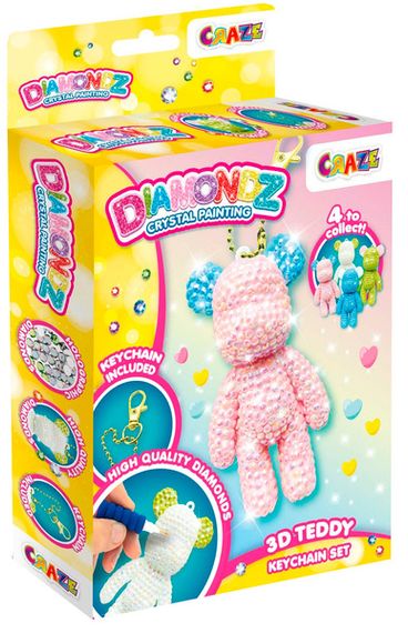 Набір для створення брелка Craze Diamondz Ведмедик зі стразами в асортименті