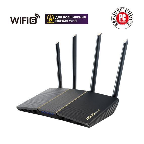 Маршрутизатор ASUS RT-AX57 AX3000 4xGE LAN 1xGE WAN WPA3 MU-MIMO OFDMA MESH (90IG06Z0-MO3C00) | Зображення 1