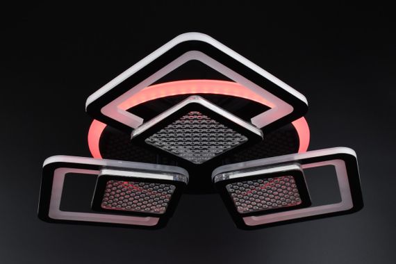 Люстра світлодіодна стельова LED світильник для квартири на стелю лед з пультом 26038 Чорний 9х49х49 см. | Зображення 5