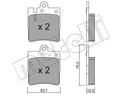 Колодки гальмівні задні Mercedes Benz C-class W203 S203 CL203 CLK-class C209 00-11 E-class S210 96-99 22-0344-0 | Зображення 1
