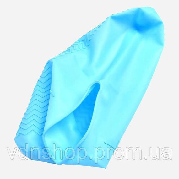 Многоразовые бахилы-чехлы L (41-45 размер) для обуви силиконовые от воды и грязи. Цвет: голубой WM-70 | Зображення 8