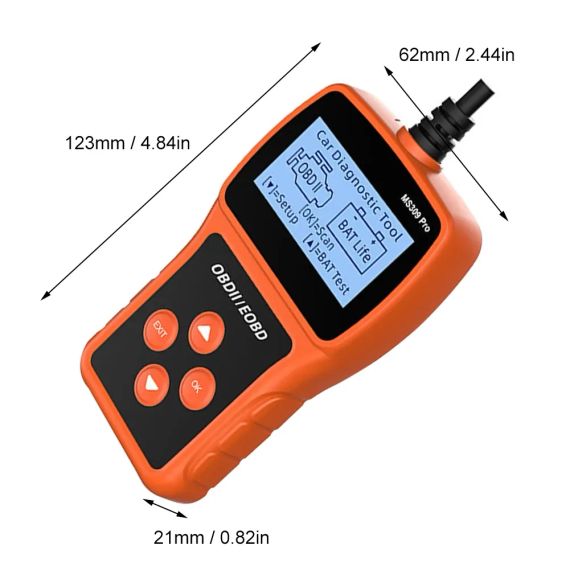 Сканер MS309PRO OBD2, діагностичний інструмент, тестер акумулятора, зчитувач кодів несправностей | Зображення 2