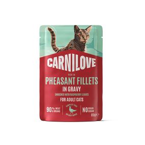 Корм вологий Carnilove Gravy Pheasant with Raspberry Leaves д/котів фазан і листя малини в соусі 85 г