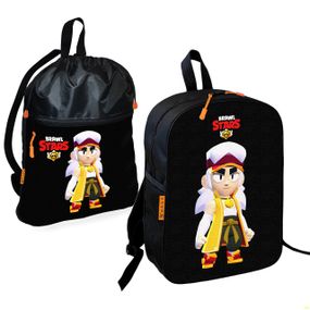 Школьный рюкзак детский Бравл Старс + Сумка для обуви спортивной формы рюкзак-мешок  для мальчика (01681)