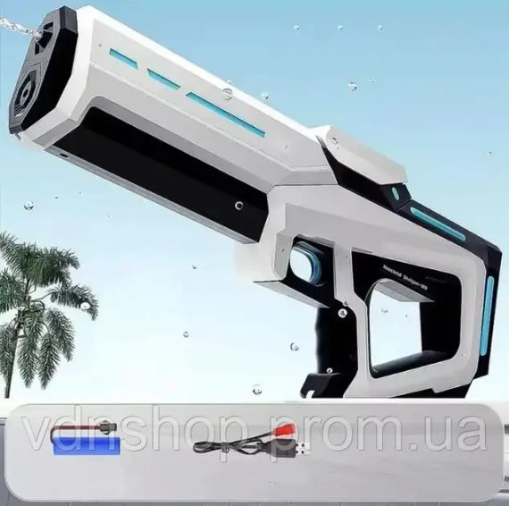 Водный бластер с насосом Zomer детский электрический водяной пистолет на аккумуляторе + USB | Зображення 2