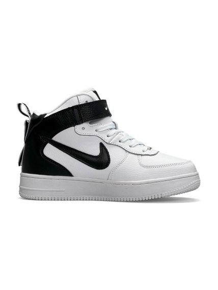 Зимові жіночі кросівки  Air Force 1 Utility High White Black Fur, В'єтнам | Зображення 3