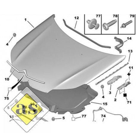 Капот Citroen C-Elysee '13-17 (Polcar) 9674787580