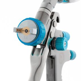 Фарбопульт пневматичний LVLP BLUE професійний, верхній металевий бачок INTERTOOL PT-01331